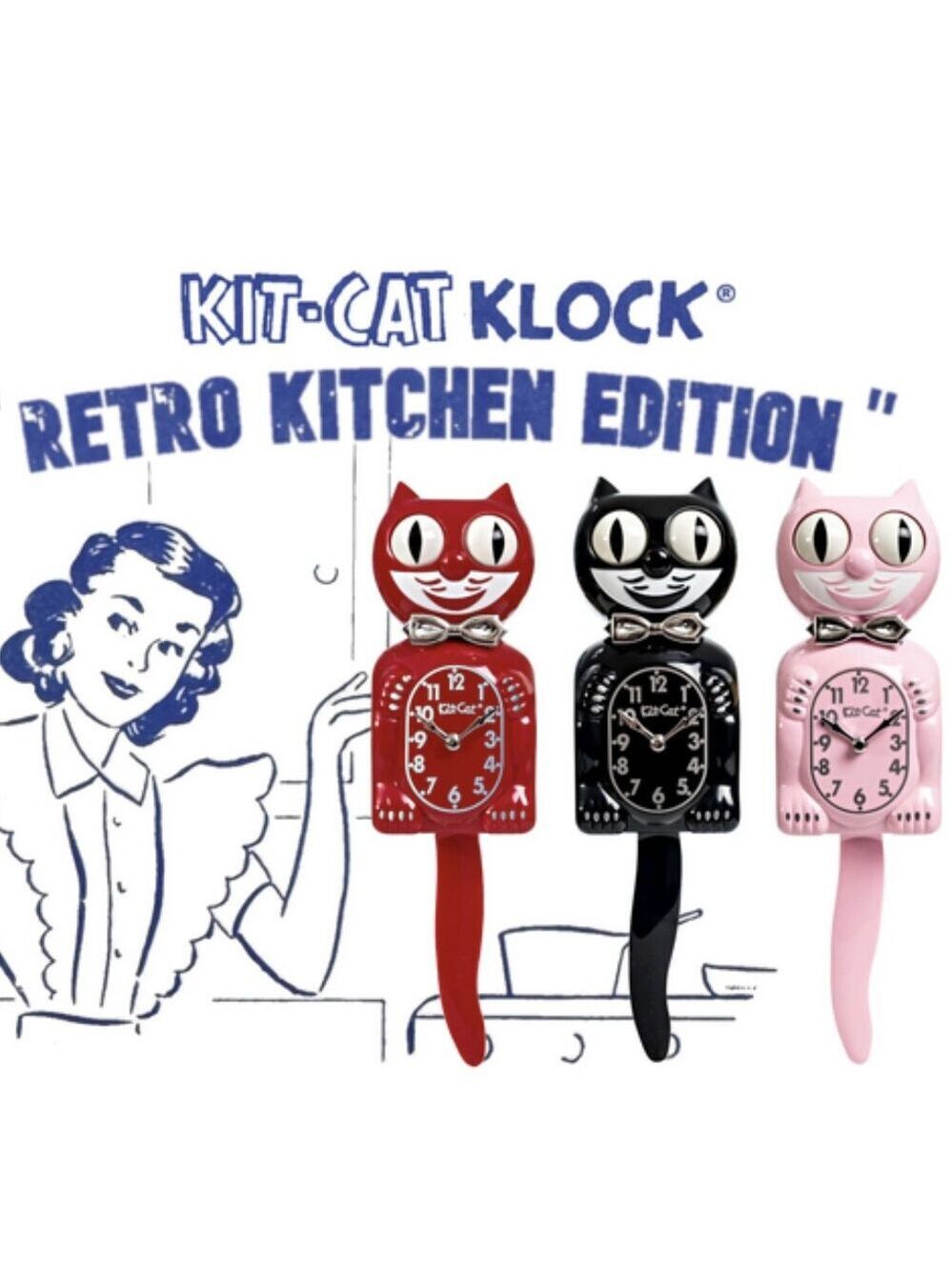 Retro Red Kitchen Edition Kit-Cat Klock Clock - Picture 4 of 4